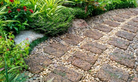 Stone walkway in the garden